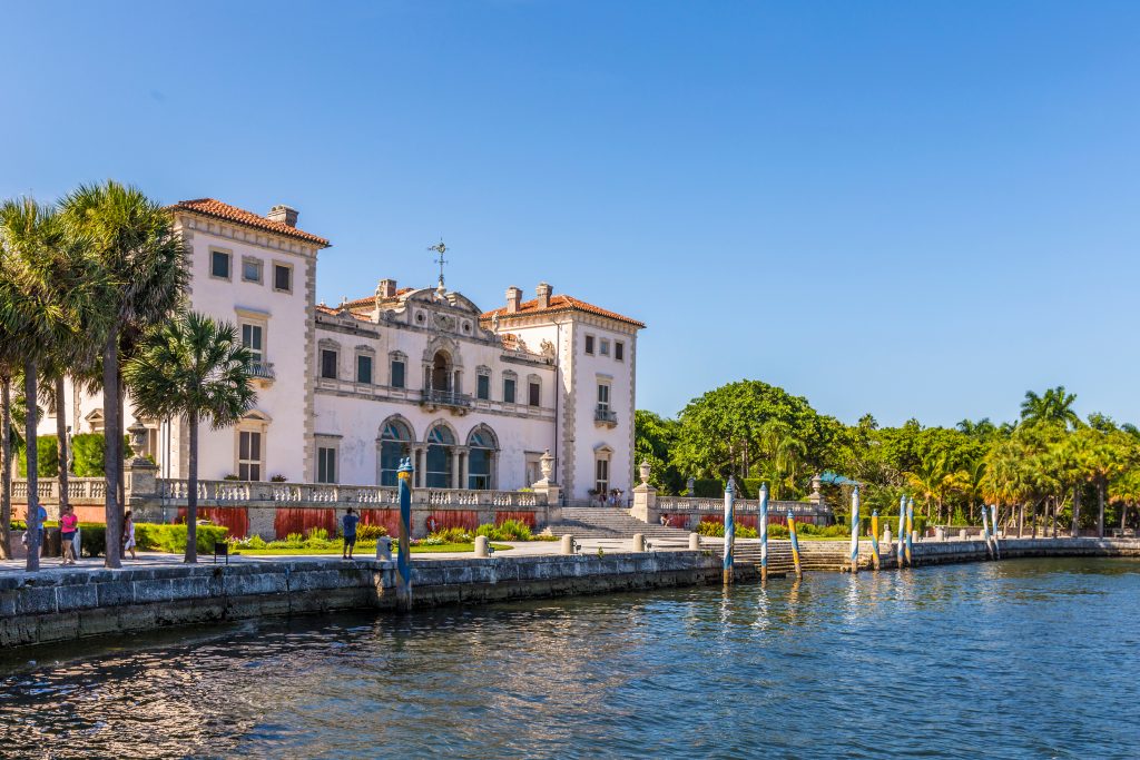 image of the Vizcaya building from the water