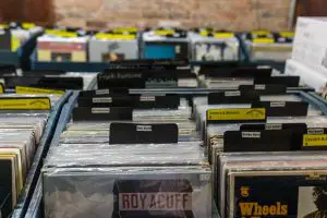 vinyl records at fresh produce record store in macon, ga