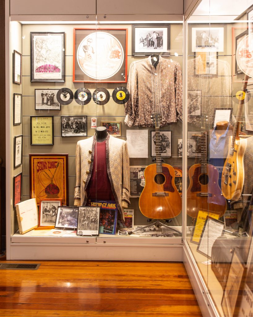 display at the allman brothers band big house museum in macon, ga