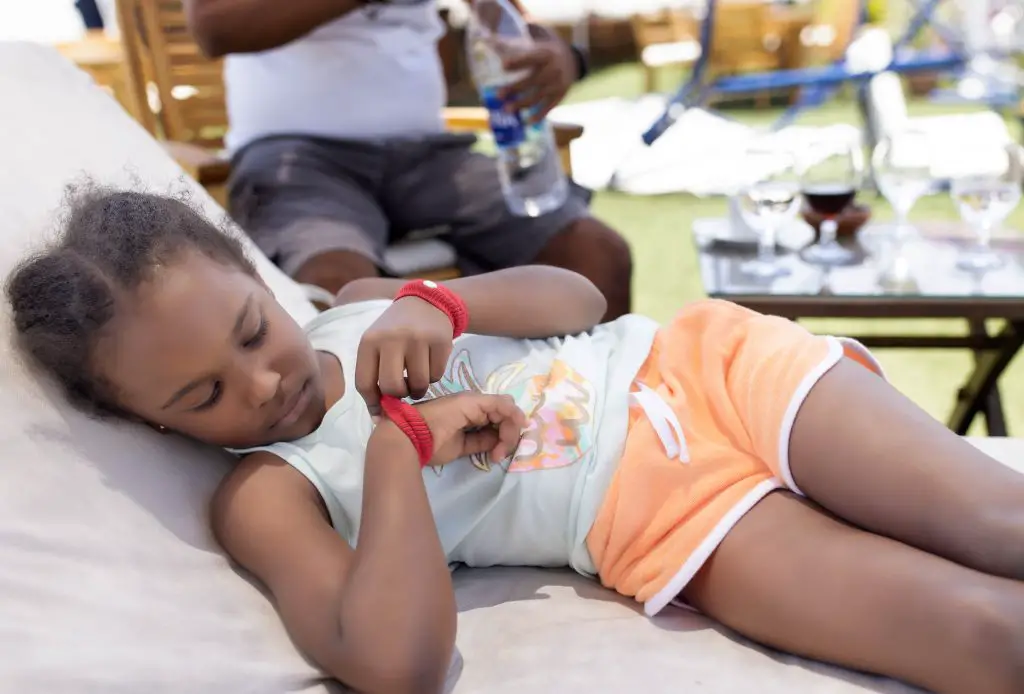 Austen laying on lounge on Nile River Cruise