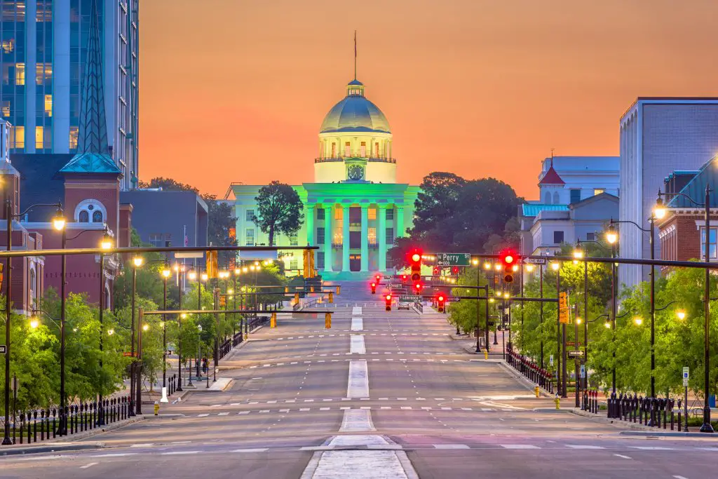 main street in Montgomery, AL