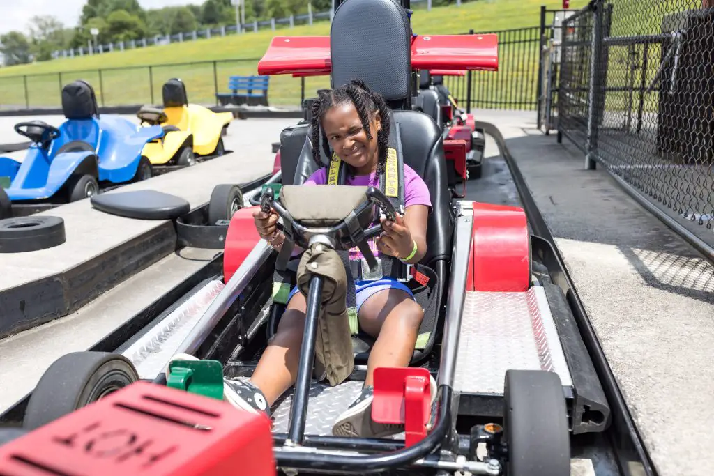 Girl in bumper car