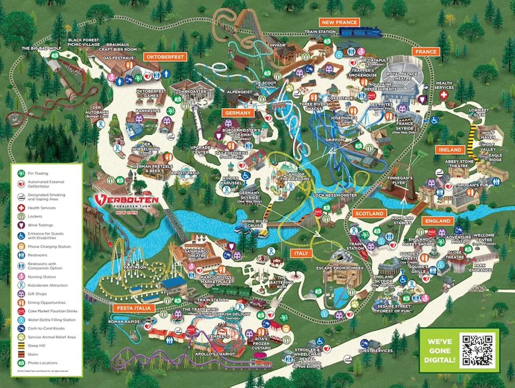 Map of Busch Gardens Williamsburg